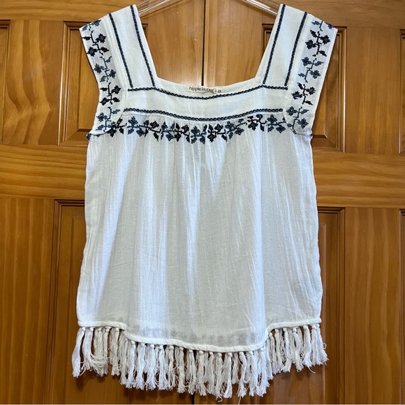 Hippie Laundry Cotton Boho Tunic White/Navy Size Small NWT - Picture 1 of 10